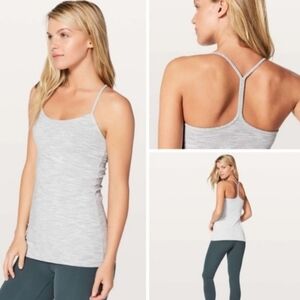 lululemon athletica Light Gray Heather High-Neck Racerback Yoga Tank